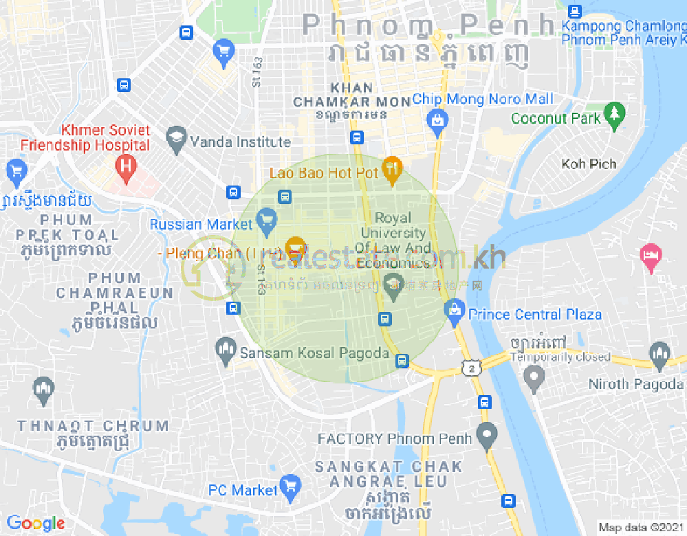 Map of Boeung Trabek, Chamkarmon, Phnom Penh
