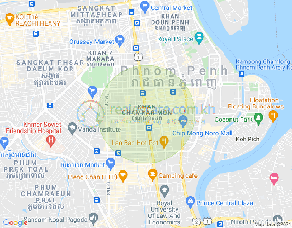 Map of BKK 1, Boeng Keng Kang, Phnom Penh