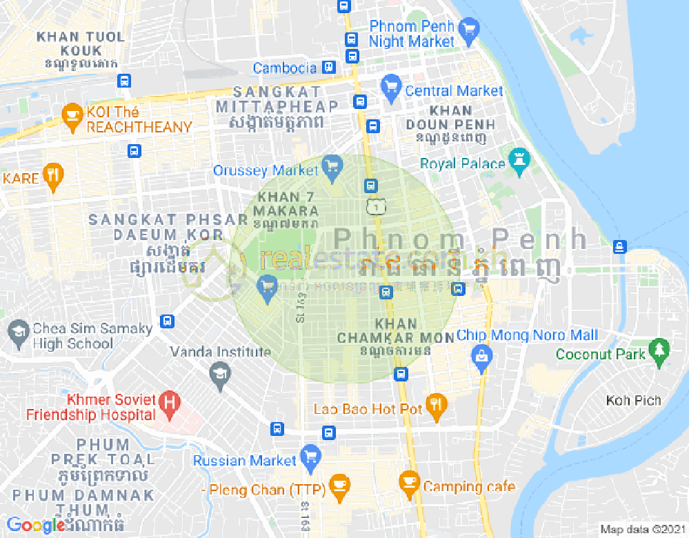 115 St., 奥林匹克, 波哥堪, 金边地图
