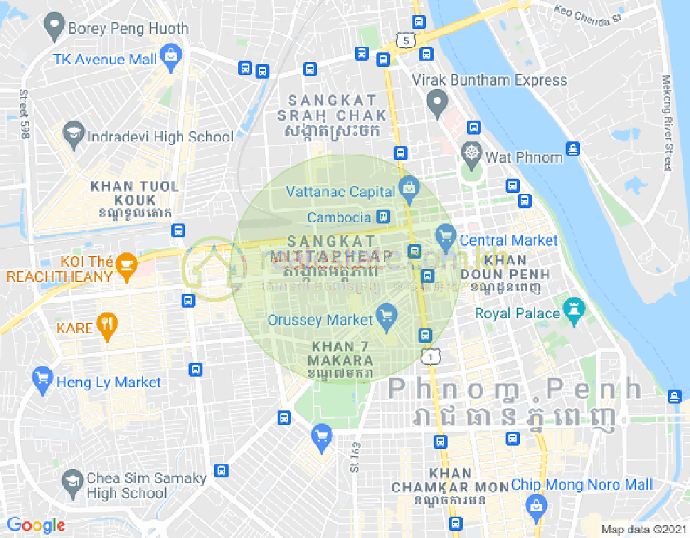 우야시3구역, 마카라구, 프놈펜 지도