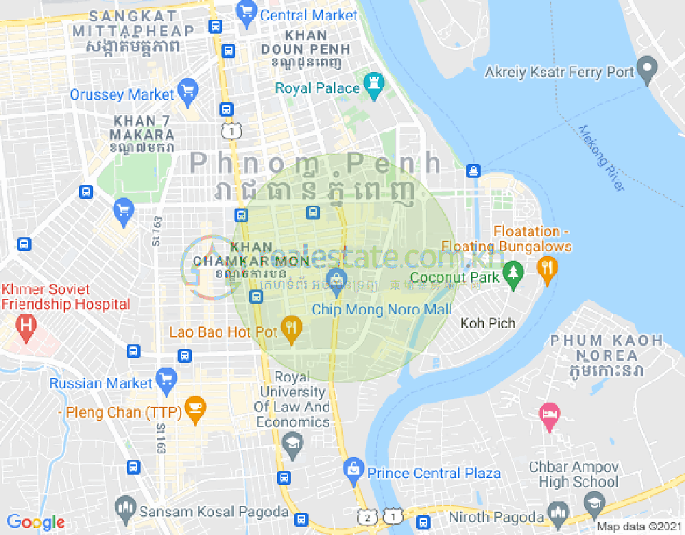 Map of BKK 1, Boeng Keng Kang, Phnom Penh