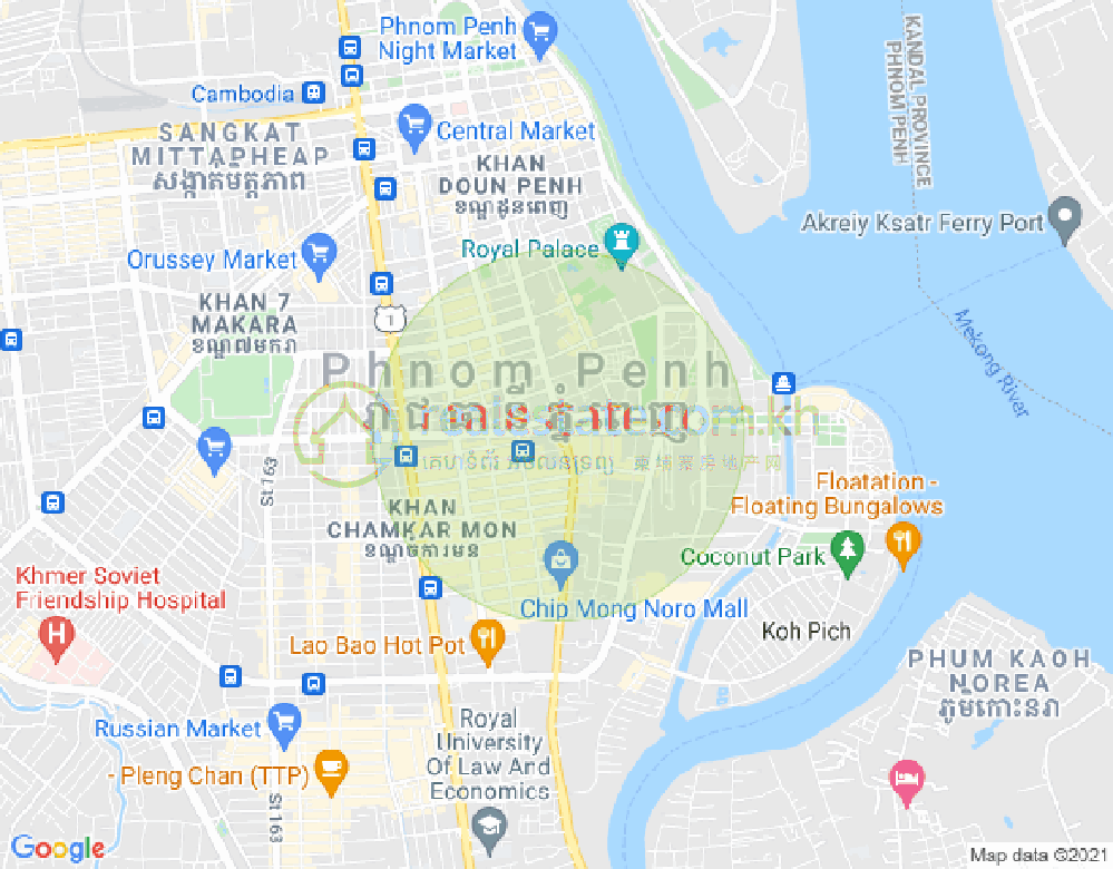 Map of BKK 1, Boeng Keng Kang, Phnom Penh