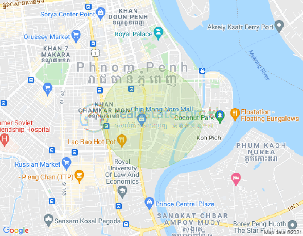 Boeung Tumpun分区, 棉芷区, 金边地图
