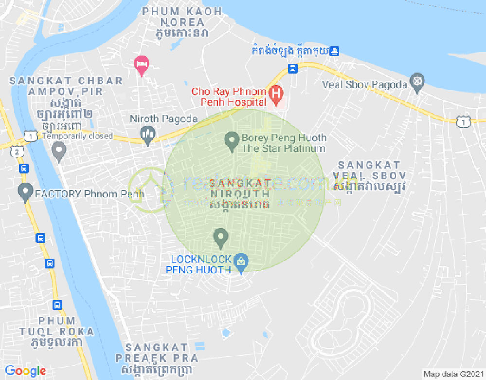 Nirouth分区, 铁桥头区, 金边地图
