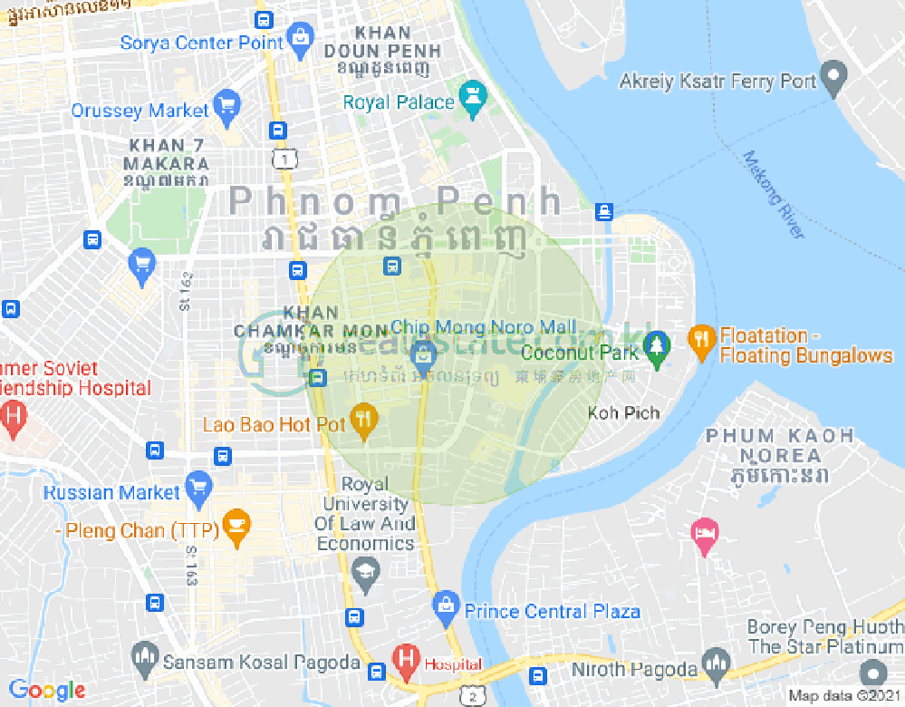 Mapa: BKK 3, Boeng Keng Kang, Phnom Penh