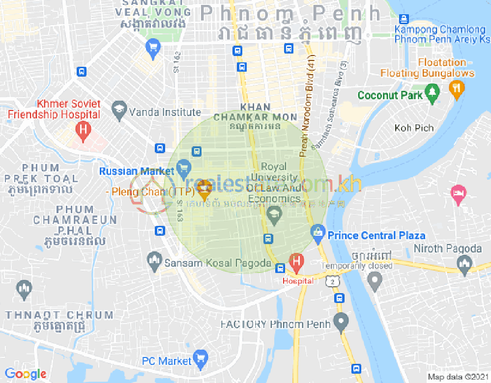 Map of Boeung Trabek, Chamkarmon, Phnom Penh