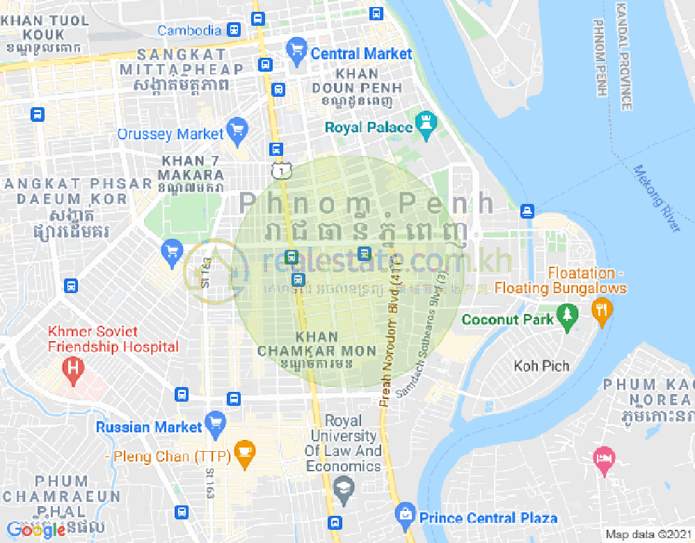 BKK 1, ボンケンコン, プノンペンの地図