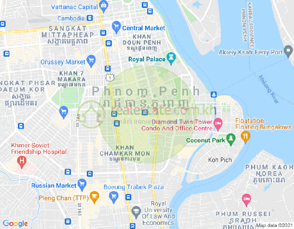 BKK 1, ボンケンコン, プノンペンの地図