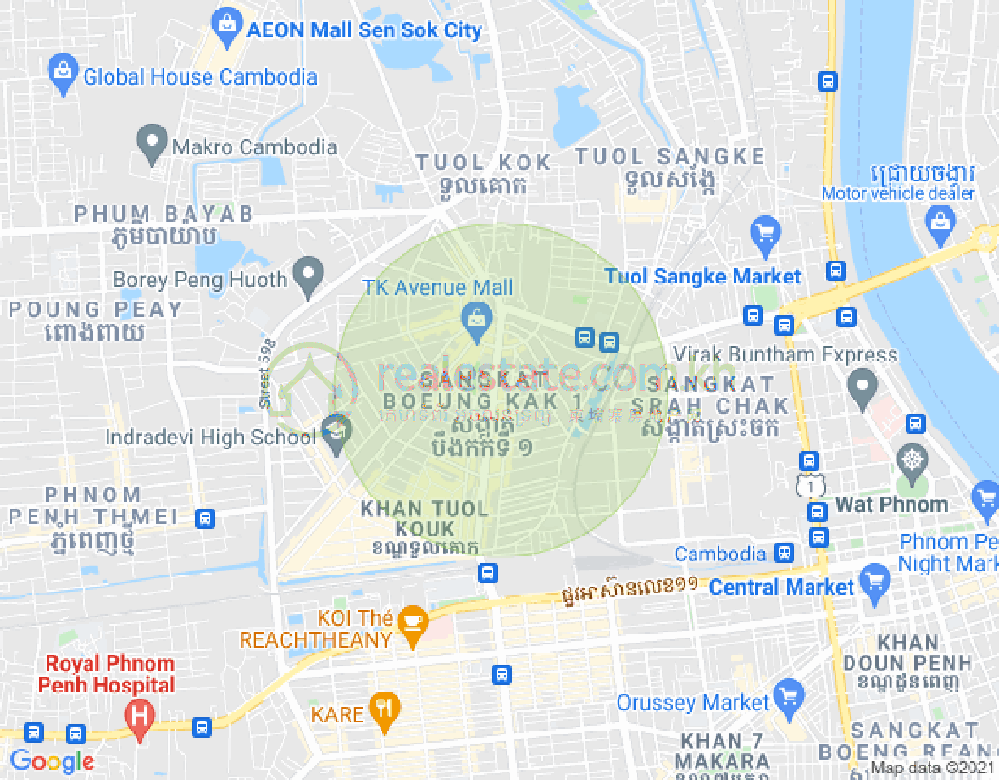 万谷湖1分区, 堆谷区, 金边地图