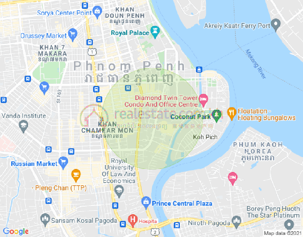 Map of BKK 1, Boeng Keng Kang, Phnom Penh