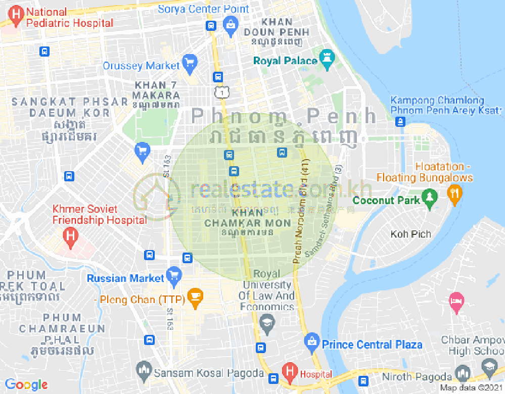 Map of BKK 1, Boeng Keng Kang, Phnom Penh
