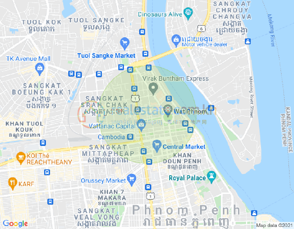 Mapa: Chakto Mukh, Daun Penh, Phnom Penh