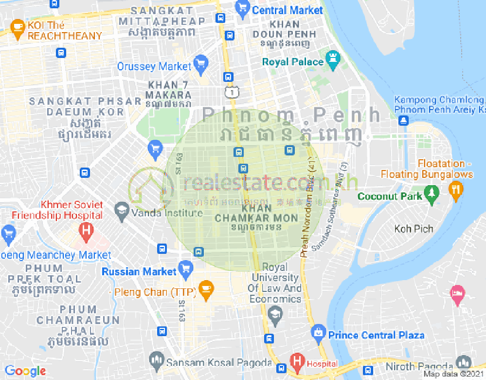 万景岗1分区（BKK1), 波哥堪, 金边地图