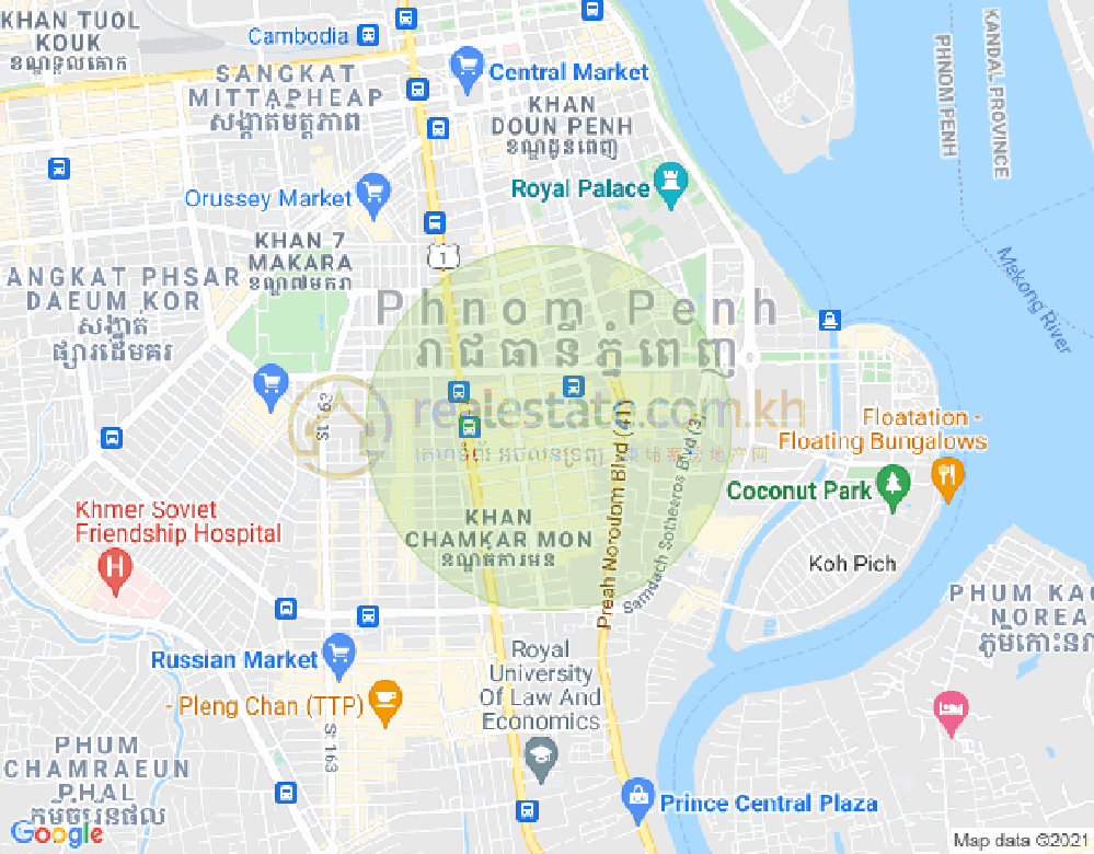 Map of BKK 1, Boeng Keng Kang, Phnom Penh