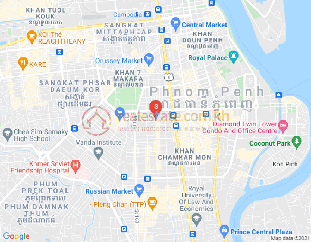 Map of BKK 2, Boeng Keng Kang, Phnom Penh