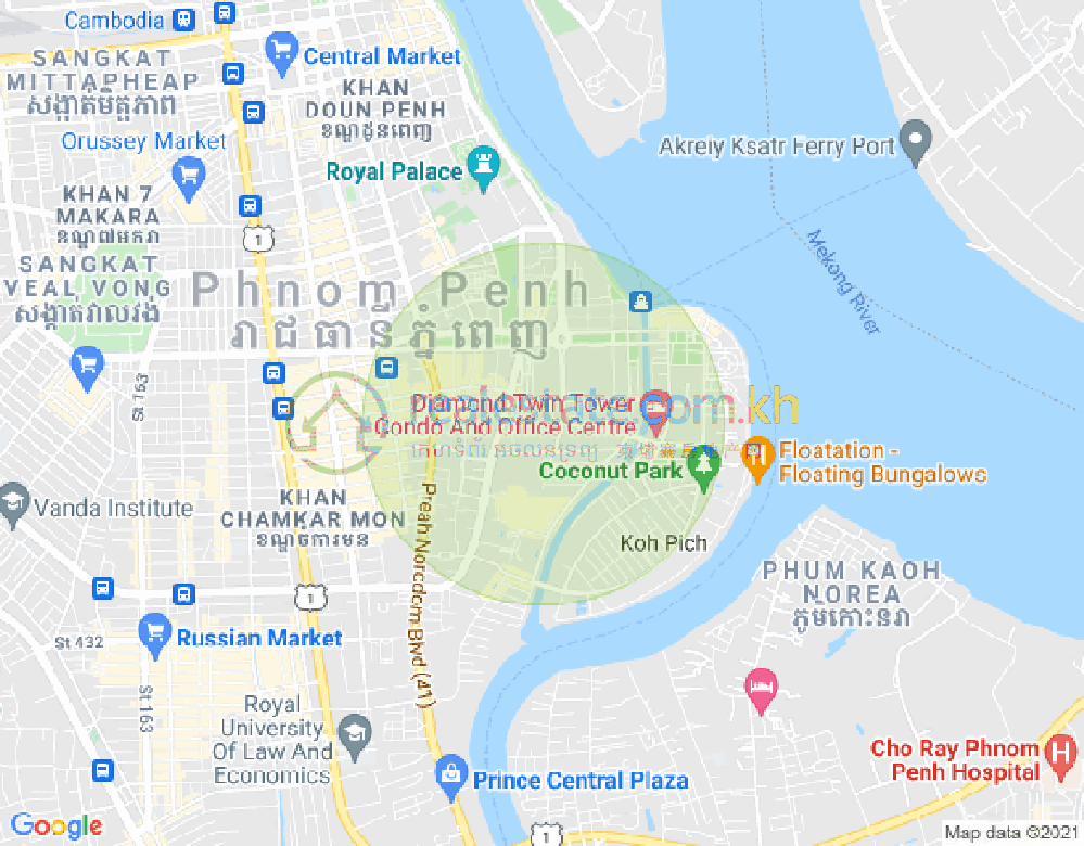 ផែនទី ទន្លេបាសាក់, ចំការមន, ភ្នំពេញ