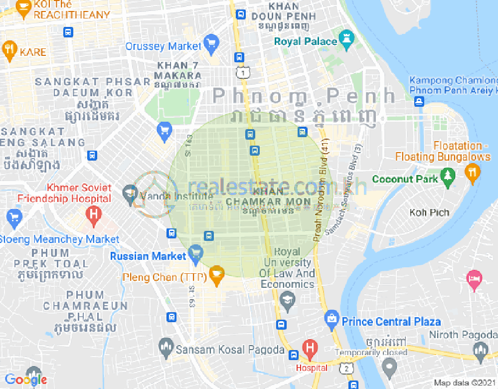 Mapa: BKK 2, Boeng Keng Kang, Phnom Penh