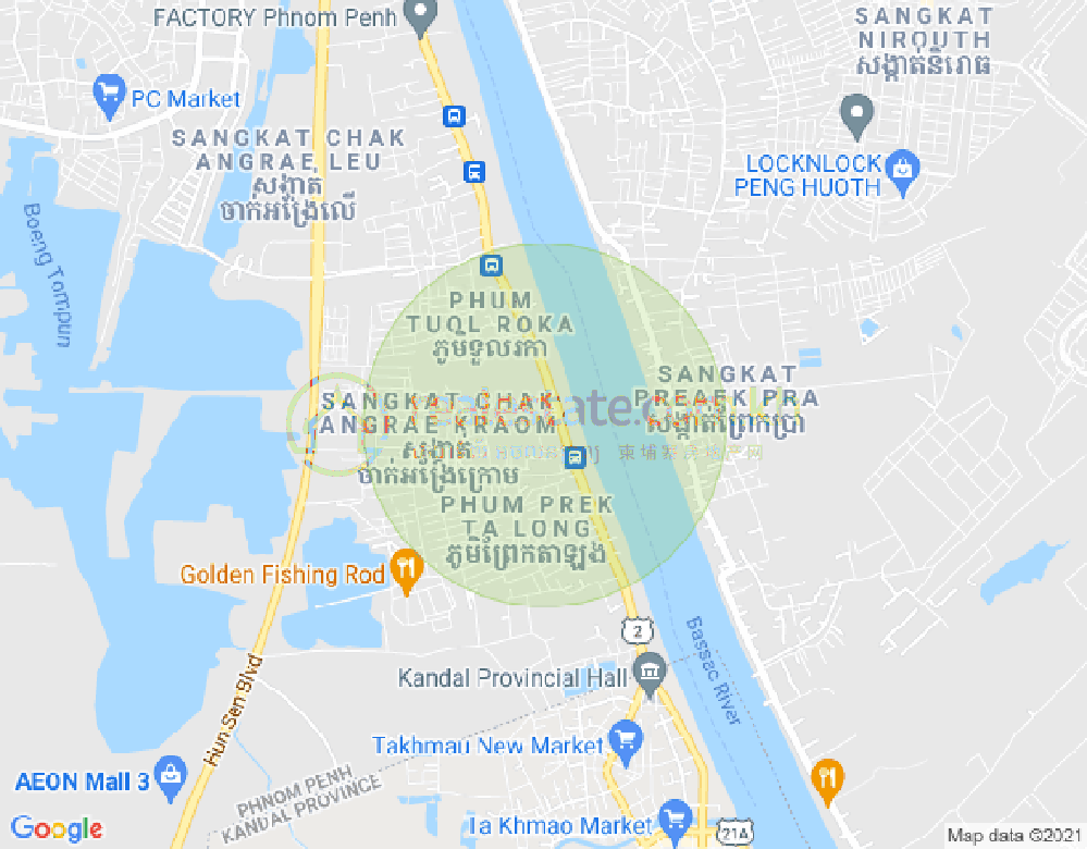 Карта ЧАК АНГРЕА КРАОМ, Меанчей, Пномпень