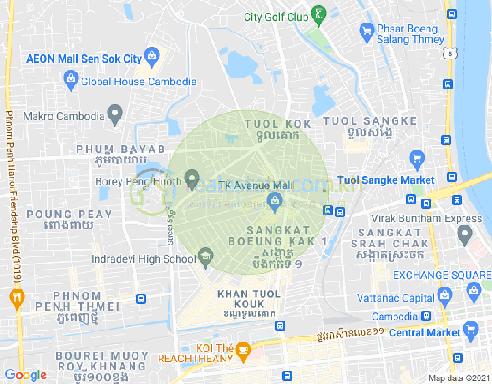 万谷湖1分区, 堆谷区, 金边地图