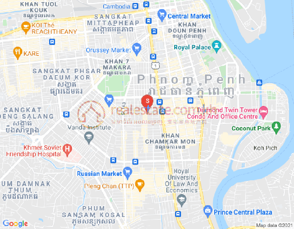 Mapa: BKK 2, Boeng Keng Kang, Phnom Penh