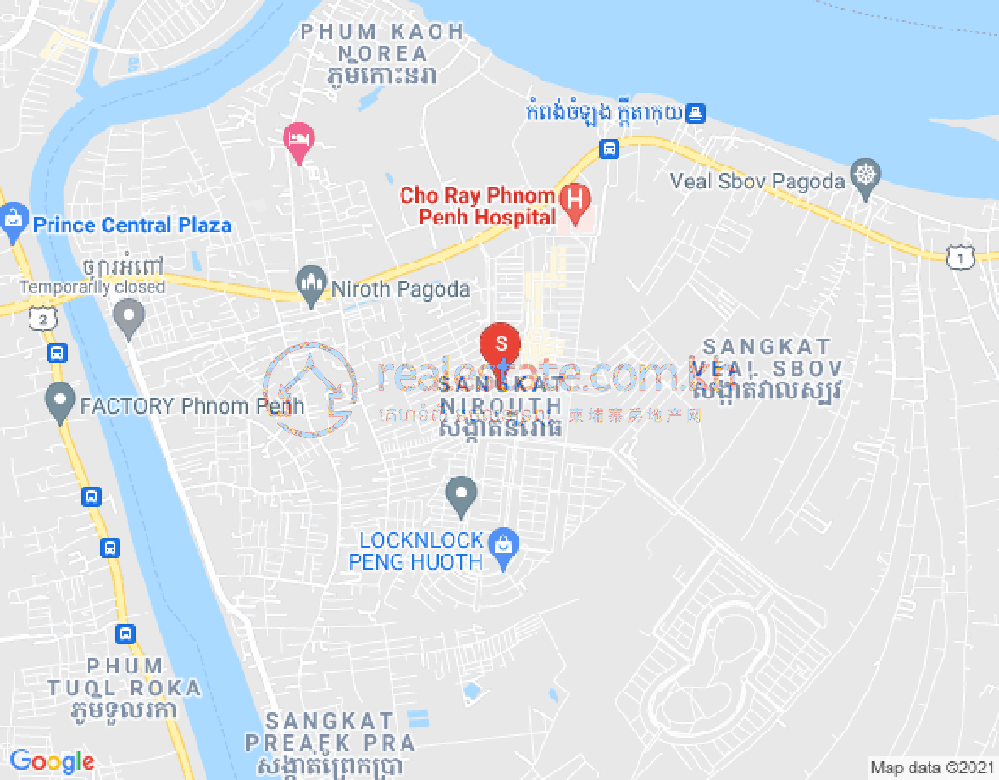 Mapa: Nirouth, Chbar Ampov, Phnom Penh