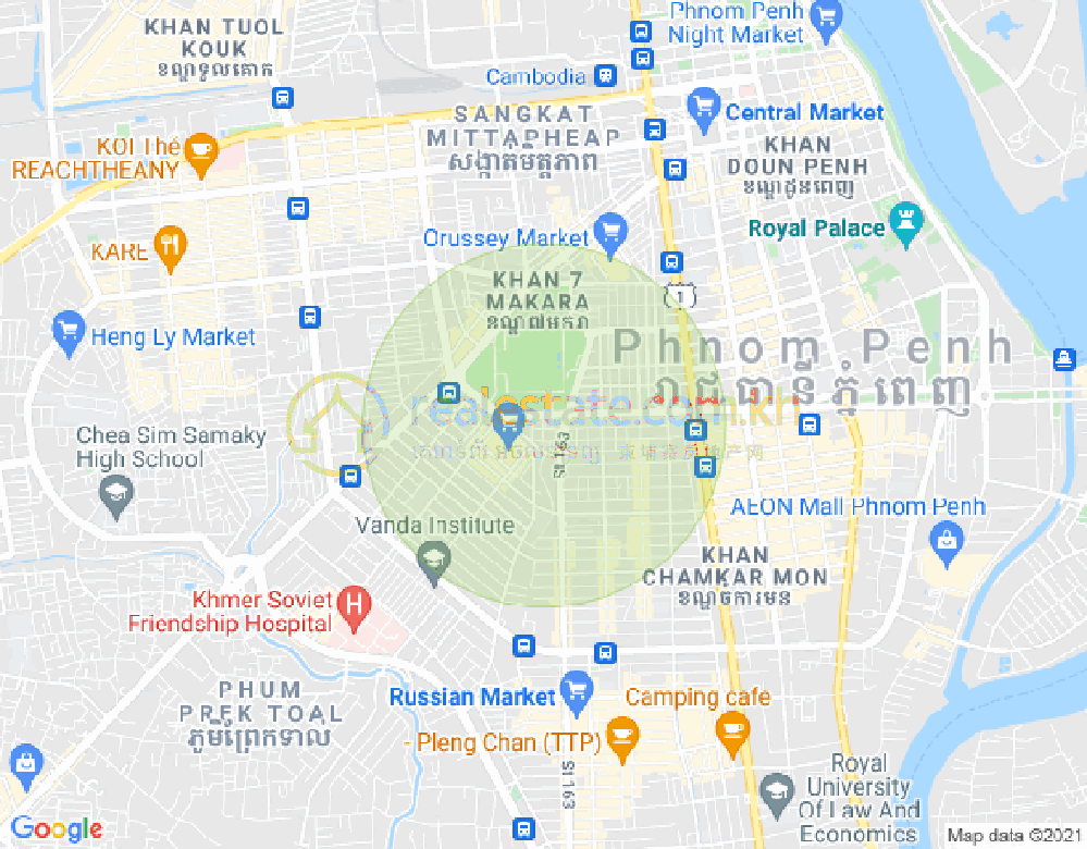 Mapa: Olimpijski, Boeng Keng Kang, Phnom Penh