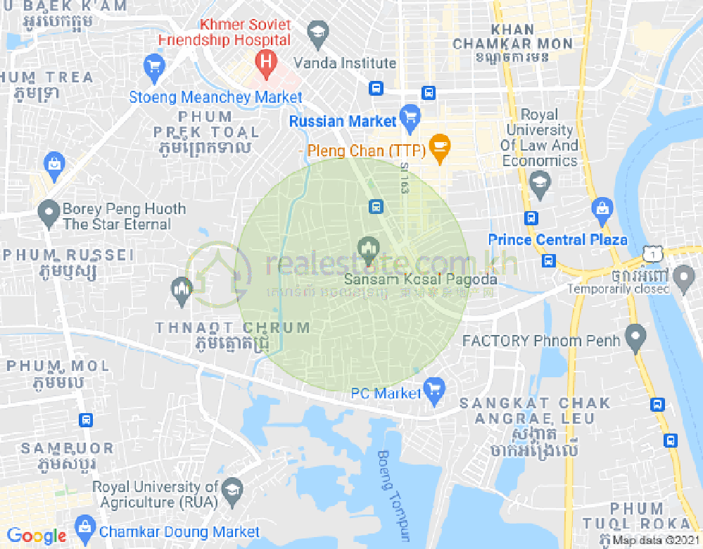 Stueng Mean chey区, 棉芷区, 金边地图