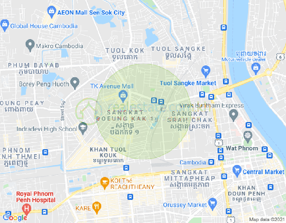 Mapa: St.283, Boeung Kak 1, Toul Kork, Phnom Penh