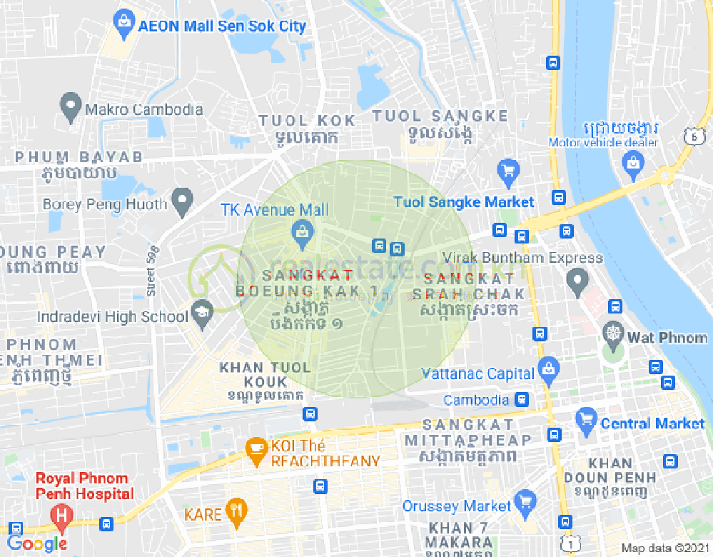 Карта St.283, Боунг Как 1, Тул Кок, Пномпень