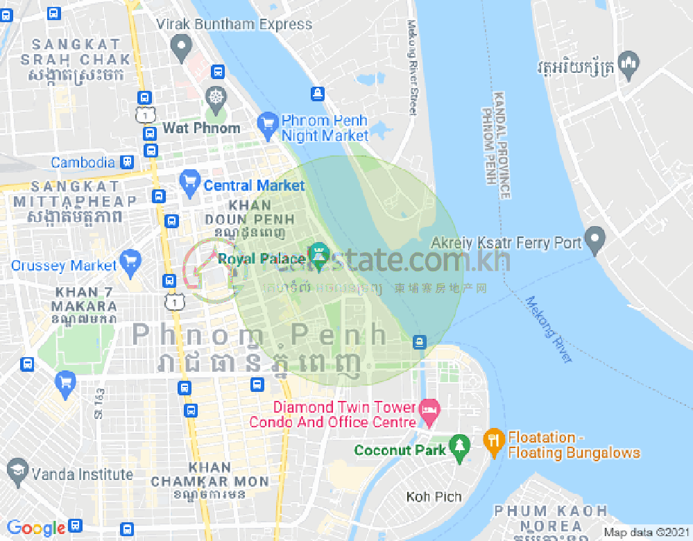Sisovath, トンレバサック, チャムカモン, プノンペンの地図