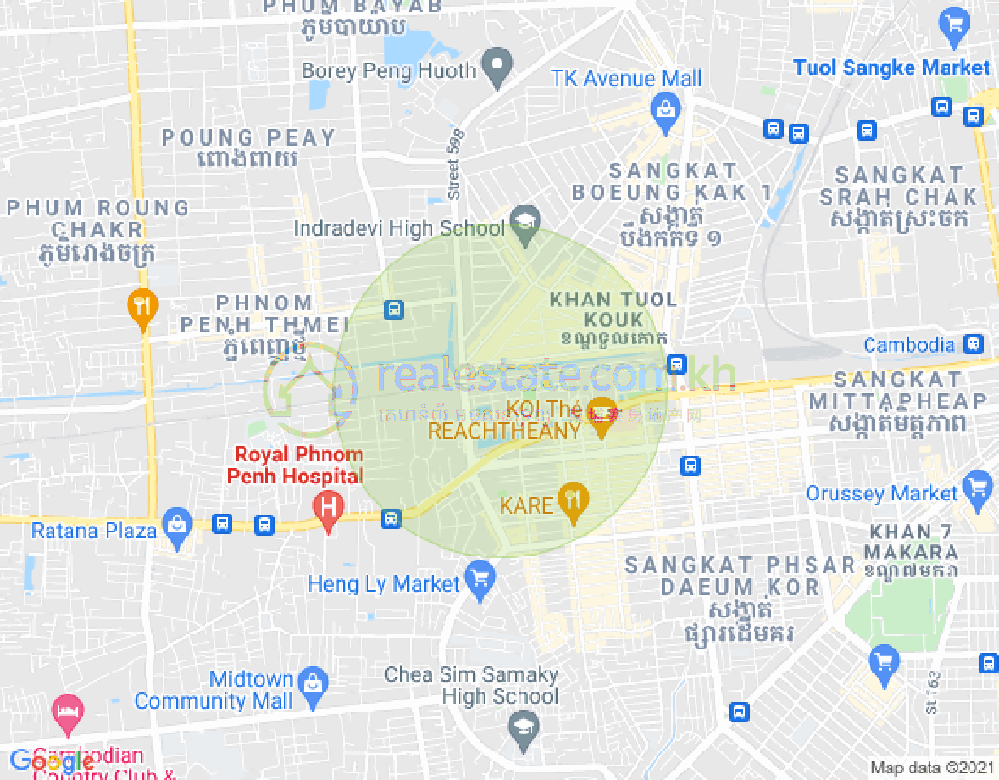 ផែនទី ទឹកល្អក់១, ទួលគោក, ភ្នំពេញ