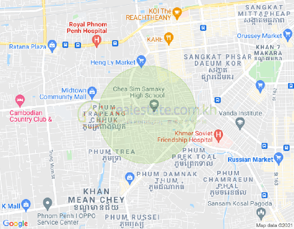 Mapa: 1015 Street, Phnom Penh Thmey, Sen Sok, Phnom Penh