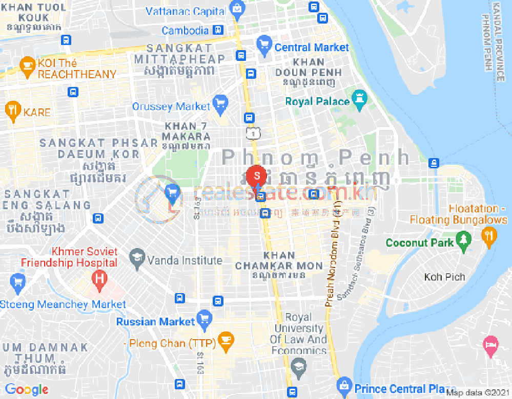 Map of BKK 2, Boeng Keng Kang, Phnom Penh