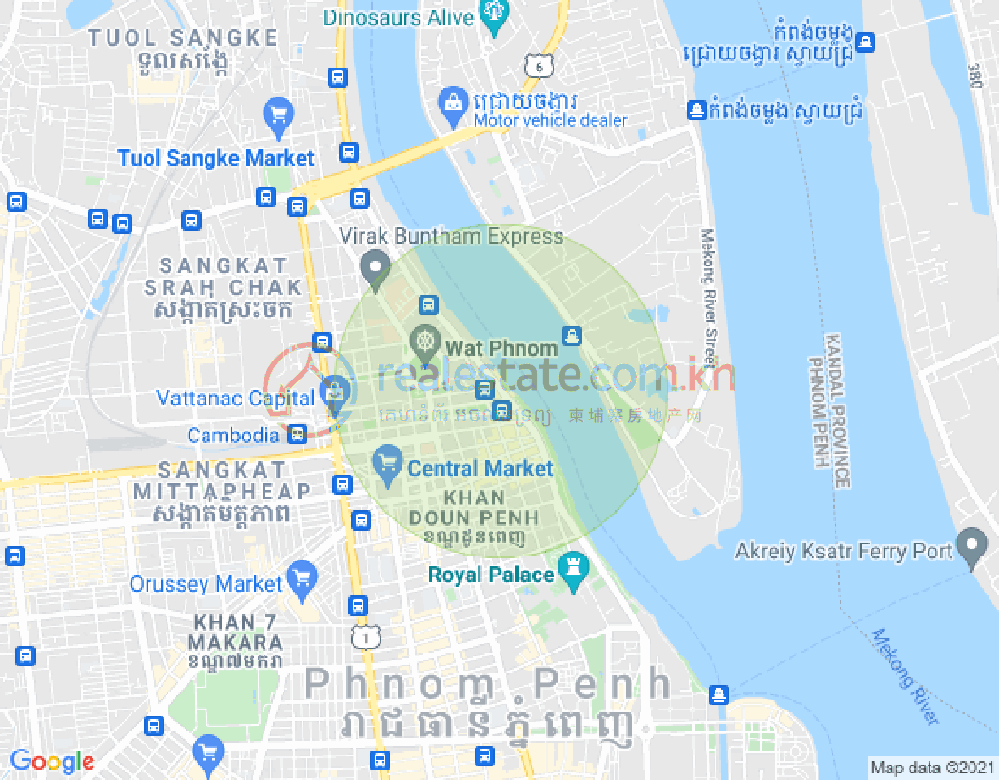 Sisovath, トンレバサック, チャムカモン, プノンペンの地図
