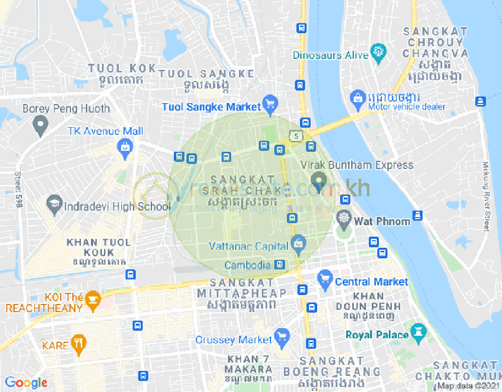 Map of Phsar Thmei II, Daun Penh, Phnom Penh