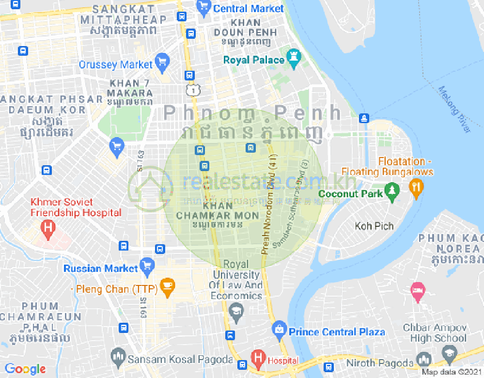 BKK 1, ボンケンコン, プノンペンの地図