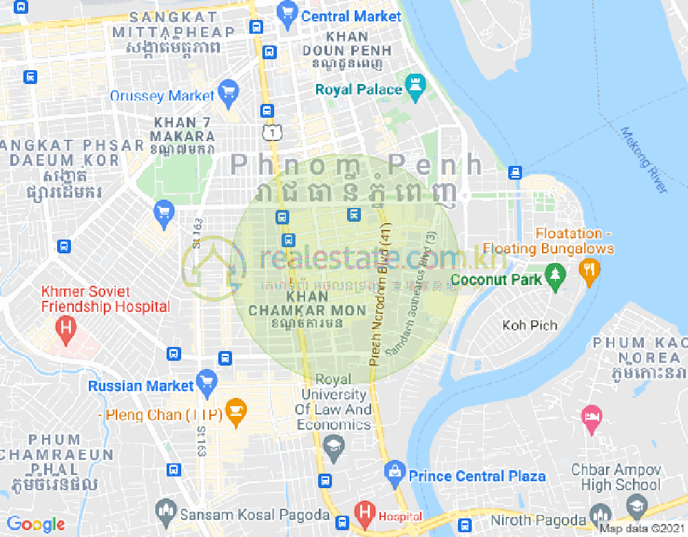 BKK 1, ボンケンコン, プノンペンの地図