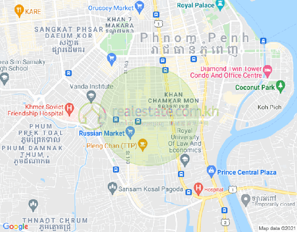 万景岗3分区（BKK3), 波哥堪, 金边地图