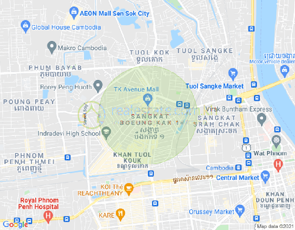 万谷湖1分区, 堆谷区, 金边地图
