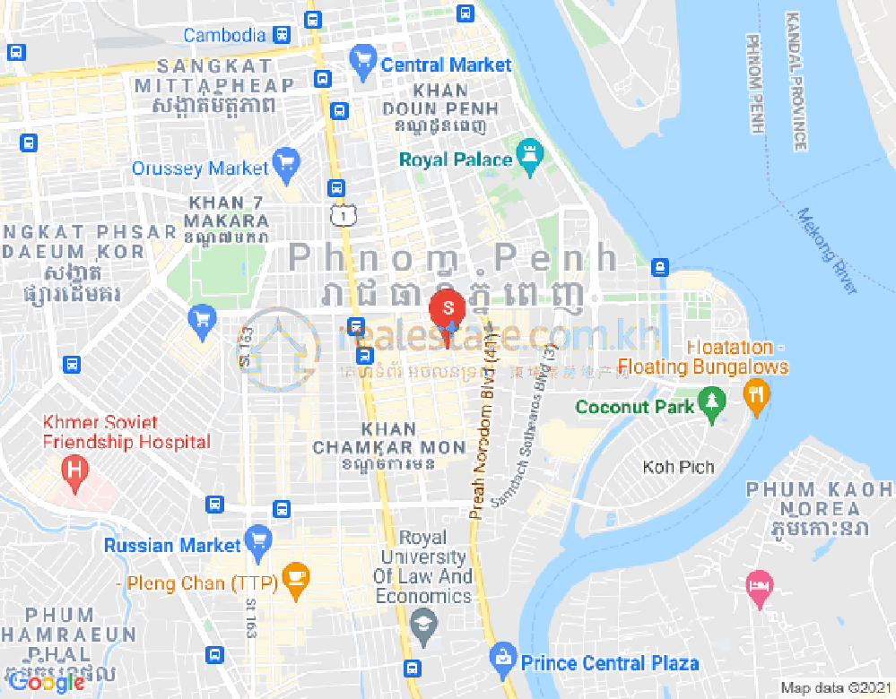 BKK 1, ボンケンコン, プノンペンの地図