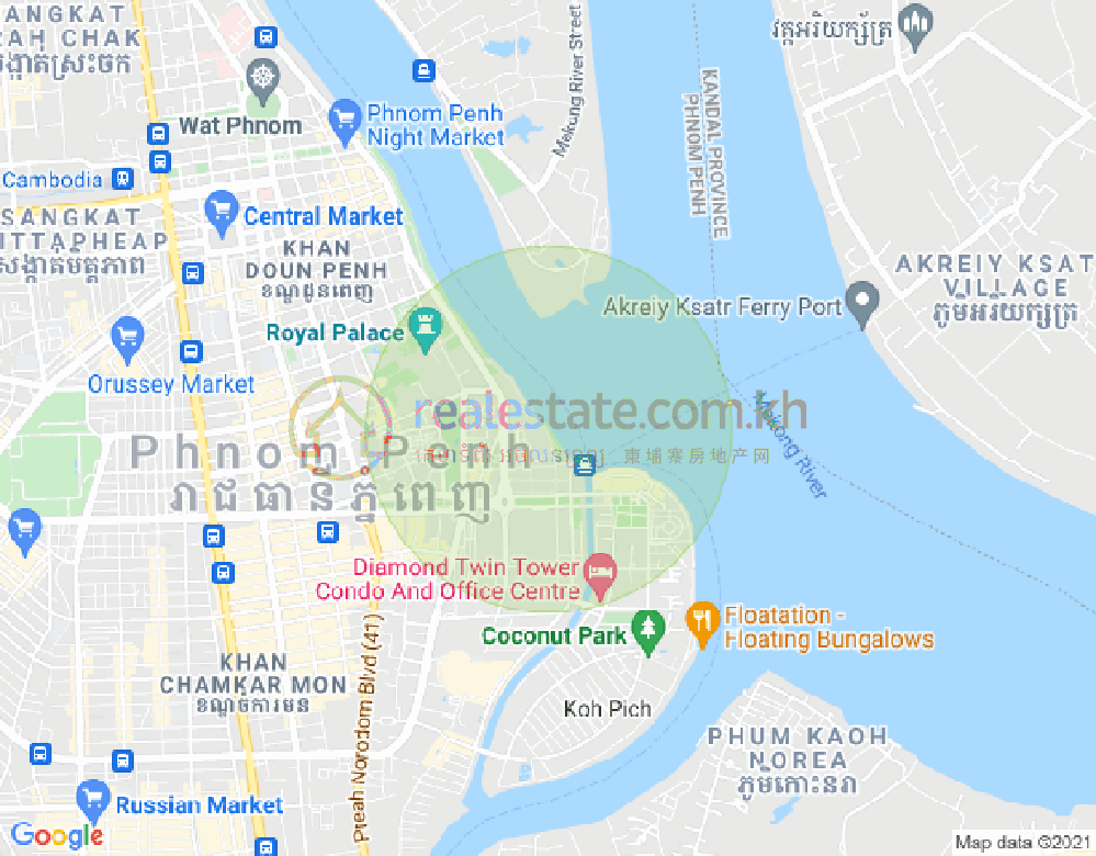 Map of Chakto Mukh, Daun Penh, Phnom Penh