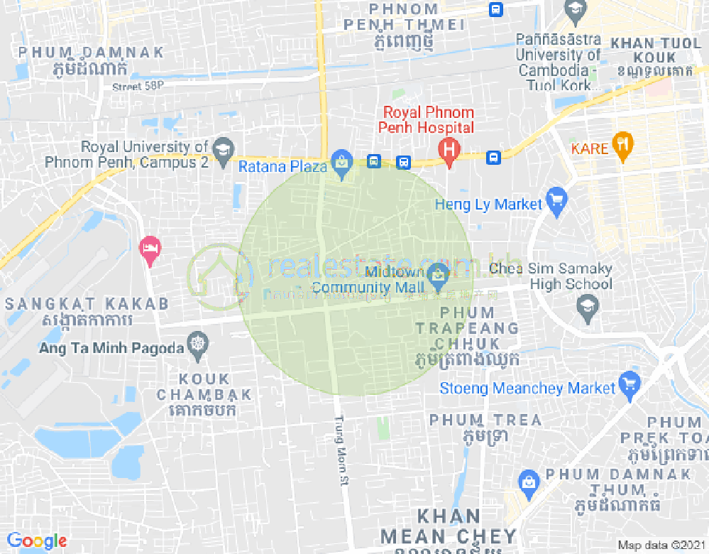 แผนที่ ตึกทลา, แซนสก, พนมเปญ