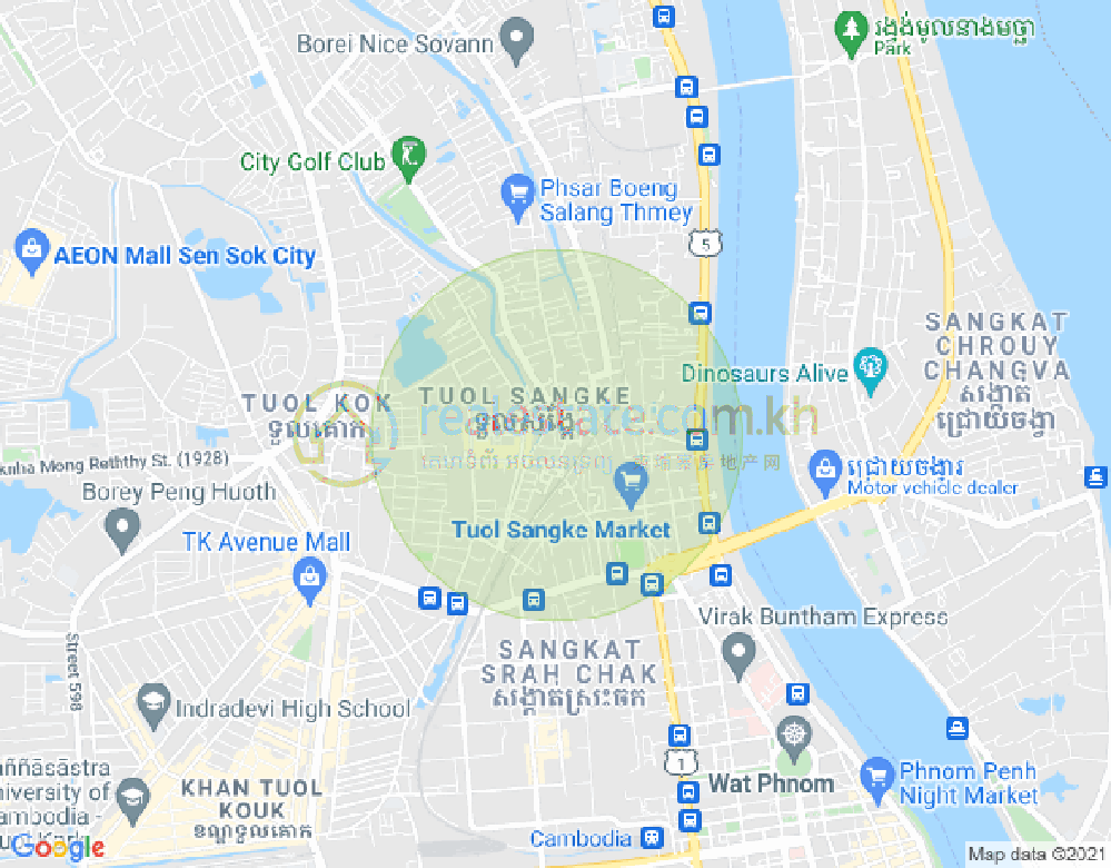 Mapa: Tuol Sangke, Russey Keo, Phnom Penh