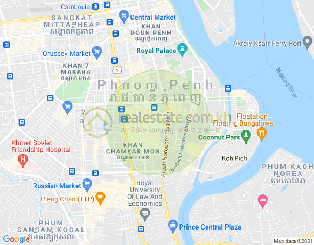 Map of BKK 1, Boeng Keng Kang, Phnom Penh