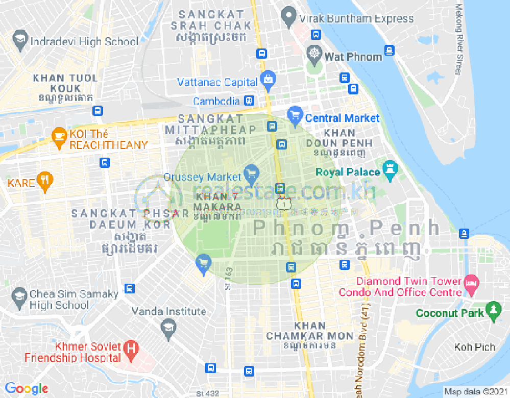 乌亚西1分区, 马卡拉区, 金边地图