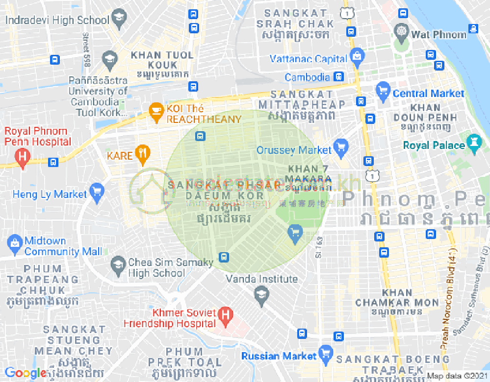 แผนที่ Phsar Daeum Kor, ตuolโกก, พนมเปญ