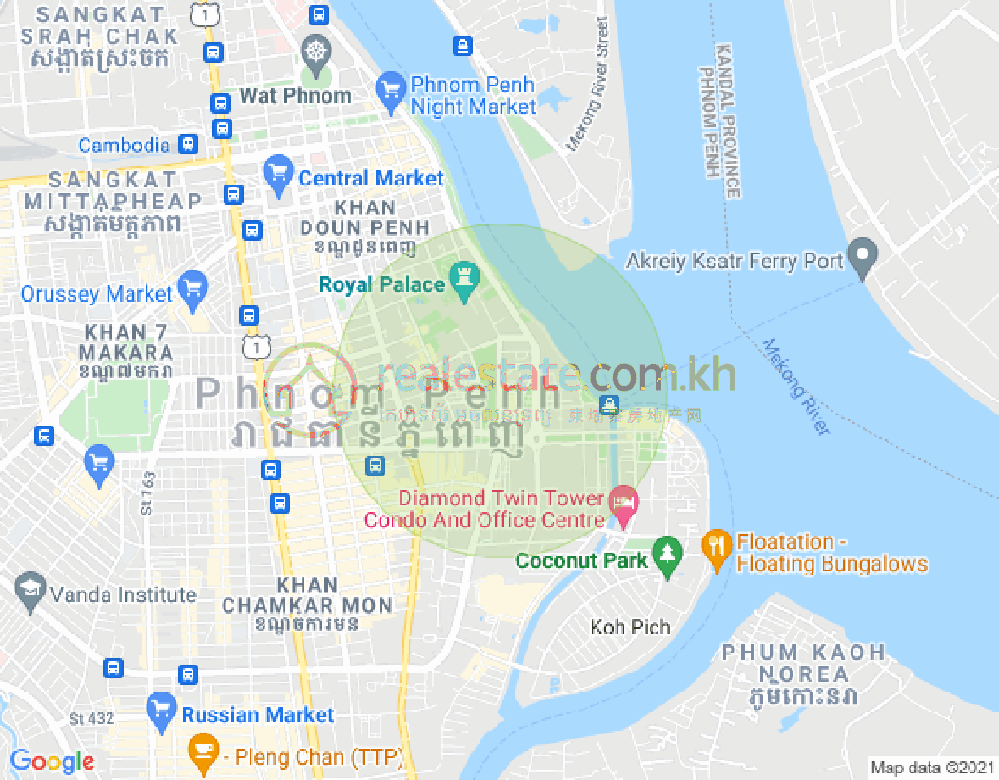 Carte de Chakto Mukh, Daun Penh, Phnom Penh