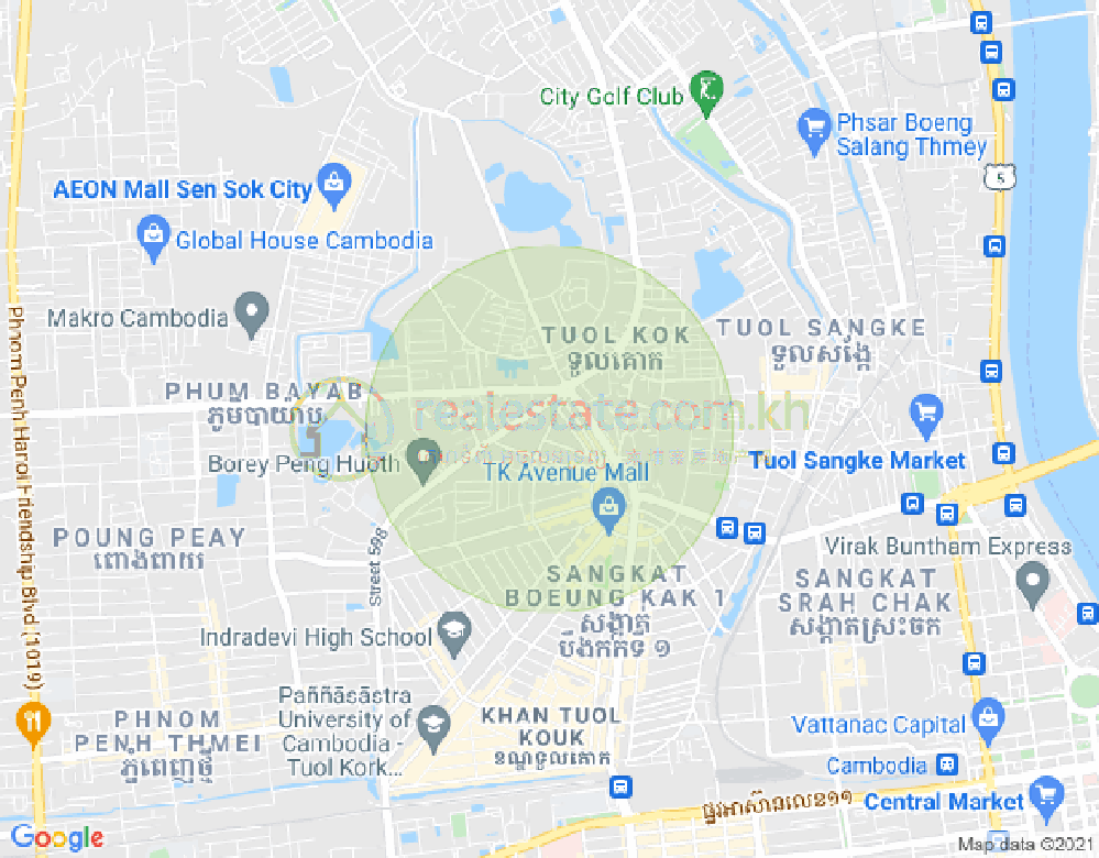 Map of St.528, Boeung Kak 1, Toul Kork, Phnom Penh