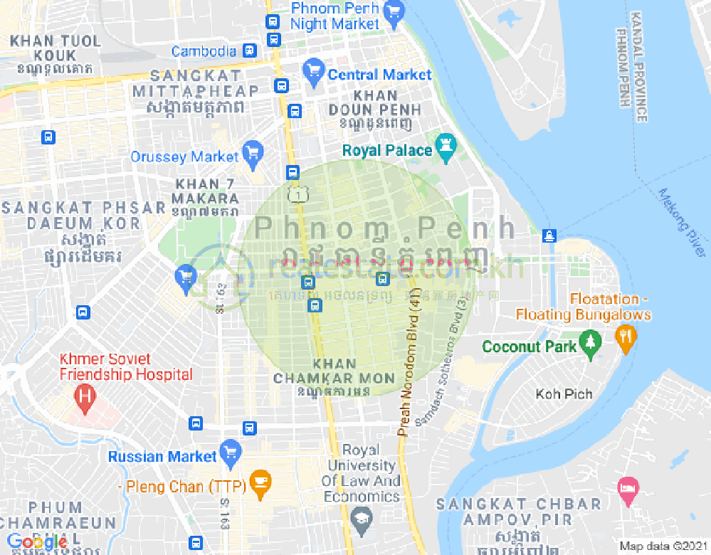 St.278, BKK 1, ボンケンコン, プノンペンの地図