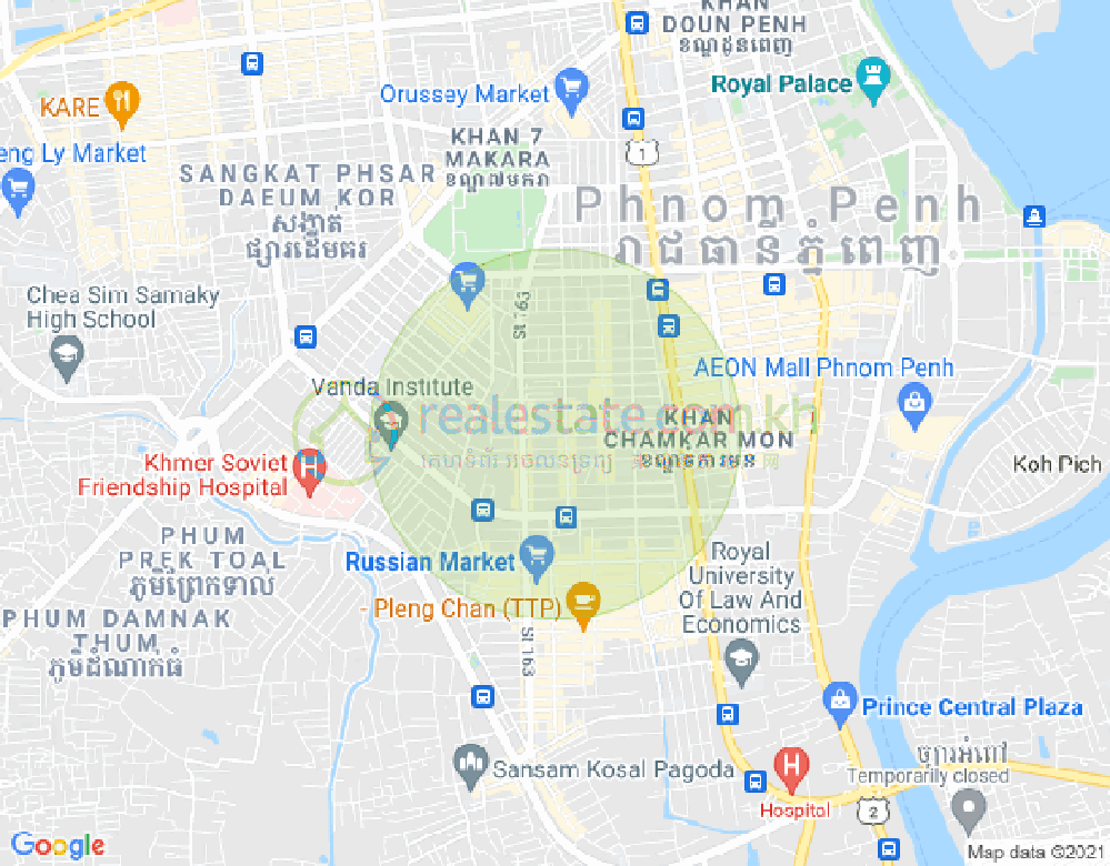 Mapa: BKK 2, Boeng Keng Kang, Phnom Penh